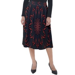 Fractal Glowing Abstract Digital Classic Velour Midi Skirt  by Pakrebo