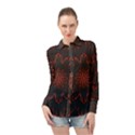 Fractal Glowing Abstract Digital Long Sleeve Chiffon Shirt View1