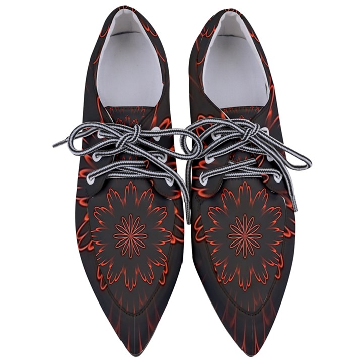 Fractal Glowing Abstract Digital Pointed Oxford Shoes