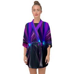 Abstract Background Lightning Half Sleeve Chiffon Kimono by Pakrebo