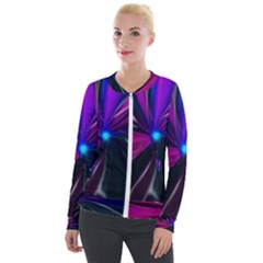 Abstract Background Lightning Velour Zip Up Jacket