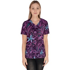 Stamping Women s V-neck Scrub Top