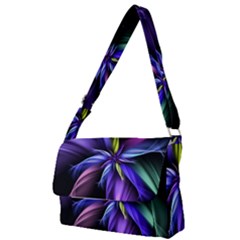 Fractal Floral Pattern Petals Full Print Messenger Bag