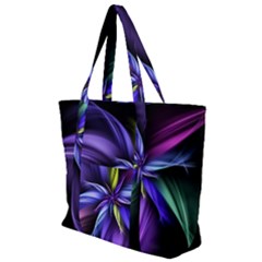 Fractal Floral Pattern Petals Zip Up Canvas Bag