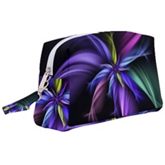 Fractal Floral Pattern Petals Wristlet Pouch Bag (large)