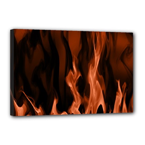 Smoke Flame Abstract Orange Red Canvas 18  X 12  (stretched) by Pakrebo