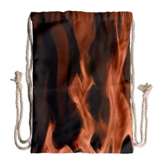 Smoke Flame Abstract Orange Red Drawstring Bag (large) by Pakrebo