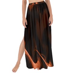 Smoke Flame Abstract Orange Red Maxi Chiffon Tie-up Sarong by Pakrebo