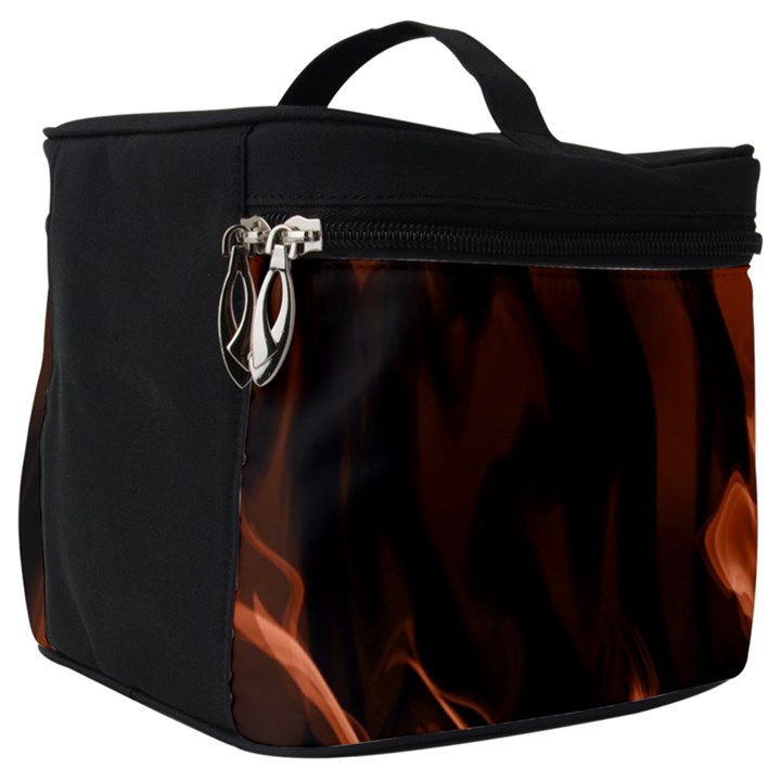 Smoke Flame Abstract Orange Red Make Up Travel Bag (Big)