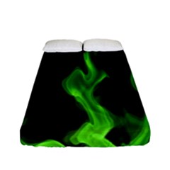 Smoke Flame Abstract Green Fitted Sheet (full/ Double Size) by Pakrebo