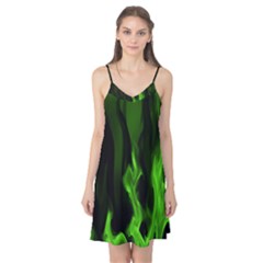 Smoke Flame Abstract Green Camis Nightgown by Pakrebo