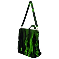 Smoke Flame Abstract Green Crossbody Backpack by Pakrebo