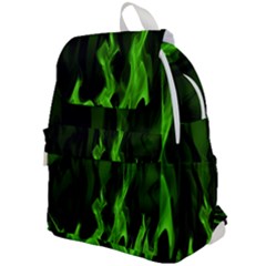 Smoke Flame Abstract Green Top Flap Backpack by Pakrebo