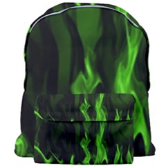 Smoke Flame Abstract Green Giant Full Print Backpack by Pakrebo