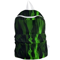 Smoke Flame Abstract Green Foldable Lightweight Backpack by Pakrebo