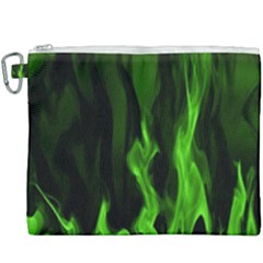 Smoke Flame Abstract Green Canvas Cosmetic Bag (xxxl) by Pakrebo