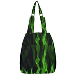 Smoke Flame Abstract Green Center Zip Backpack by Pakrebo