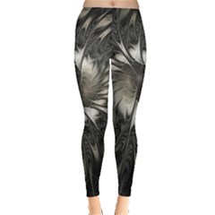 Fractal Abstract Pattern Silver Leggings  by Pakrebo