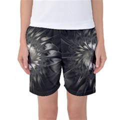 Fractal Abstract Pattern Silver Women s Basketball Shorts by Pakrebo