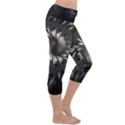 Fractal Abstract Pattern Silver Capri Yoga Leggings View3