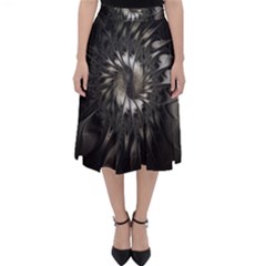 Fractal Abstract Pattern Silver Classic Midi Skirt by Pakrebo