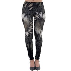 Fractal Abstract Pattern Silver Lightweight Velour Leggings by Pakrebo