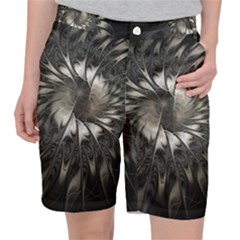 Fractal Abstract Pattern Silver Pocket Shorts by Pakrebo