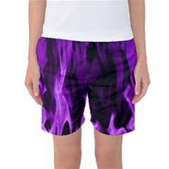 Smoke Flame Abstract Purple Women s Basketball Shorts by Pakrebo