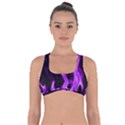 Smoke Flame Abstract Purple Got No Strings Sports Bra View1