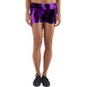 Smoke Flame Abstract Purple Yoga Shorts View1