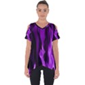 Smoke Flame Abstract Purple Cut Out Side Drop Tee View1