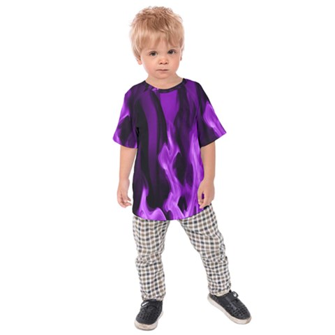 Smoke Flame Abstract Purple Kids  Raglan Tee by Pakrebo