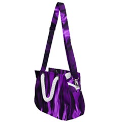 Smoke Flame Abstract Purple Rope Handles Shoulder Strap Bag