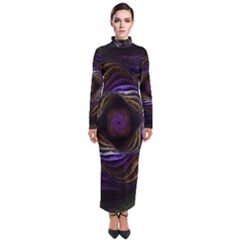 Fractal Abstract Fractal Art Turtleneck Maxi Dress by Pakrebo