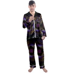 Fractal Abstract Fractal Art Men s Satin Pajamas Long Pants Set