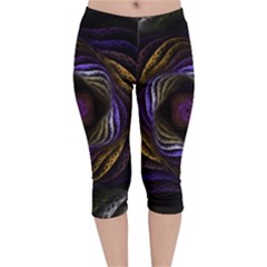 Fractal Abstract Fractal Art Velvet Capri Leggings 