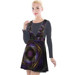 Fractal Abstract Fractal Art Plunge Pinafore Velour Dress