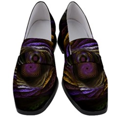 Fractal Abstract Fractal Art Women s Chunky Heel Loafers by Pakrebo