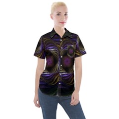 Fractal Abstract Fractal Art Women s Short Sleeve Pocket Shirt