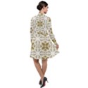 Illustrations Pattern Gold Floral Texture Design Long Sleeve Chiffon Shirt Dress View2