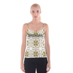 Illustrations Pattern Gold Floral Texture Design Spaghetti Strap Top by Pakrebo