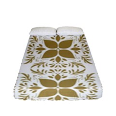 Illustrations Pattern Gold Floral Texture Design Fitted Sheet (full/ Double Size) by Pakrebo