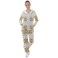 Illustrations Pattern Gold Floral Texture Design Women s Tracksuit by Pakrebo