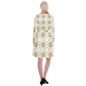 Illustrations Pattern Gold Floral Texture Design Long Sleeve Velvet Front Wrap Dress View2