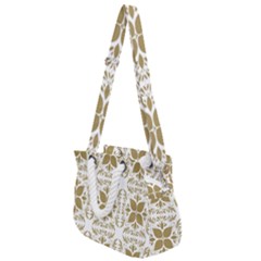 Illustrations Pattern Gold Floral Texture Design Rope Handles Shoulder Strap Bag