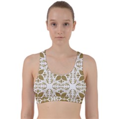 Illustrations Pattern Gold Floral Texture Design Back Weave Sports Bra by Pakrebo