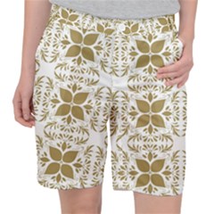 Illustrations Pattern Gold Floral Texture Design Pocket Shorts by Pakrebo