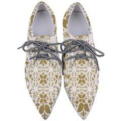 Illustrations Pattern Gold Floral Texture Design Pointed Oxford Shoes by Pakrebo