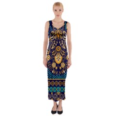 African Pattern Fitted Maxi Dress by Sobalvarro