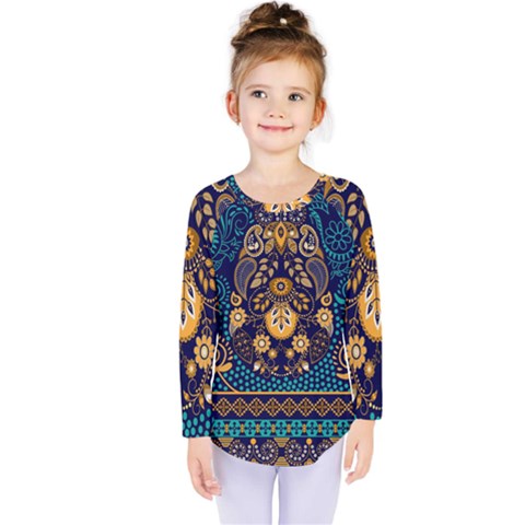 African Pattern Kids  Long Sleeve Tee by Sobalvarro